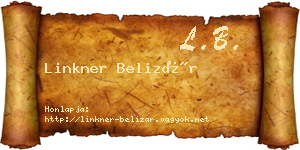 Linkner Belizár névjegykártya